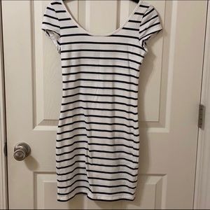 Like-New H&M Divided white/ Black Striped Dress, 6